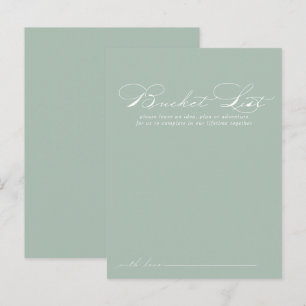 Green White Calligraphy Wedding Bucket List-kaarte Briefkaart