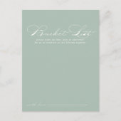 Green White Calligraphy Wedding Bucket List-kaarte Briefkaart (Voorkant)