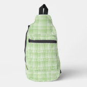 Green White Checker Abstract Pattern Sling Bag (Voorkant)