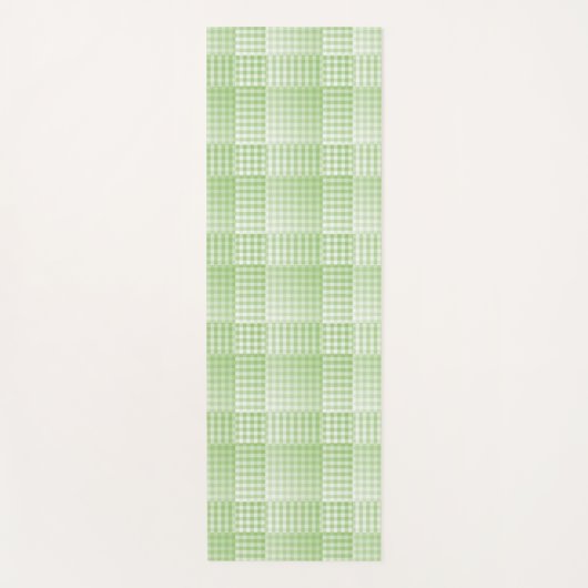 Green White Checker Abstract Pattern Yogamat (Voorkant)