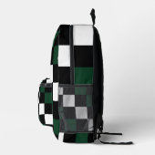 Green White Checkerboard Bedrukte Rugzak (Rechts)