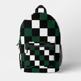 Green White Checkerboard Bedrukte Rugzak