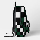 Green White Checkerboard Bedrukte Rugzak (Links)