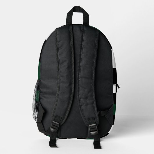 Green White Checkerboard Bedrukte Rugzak (Achterkant)