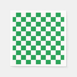 Green White Checkerboard Servet