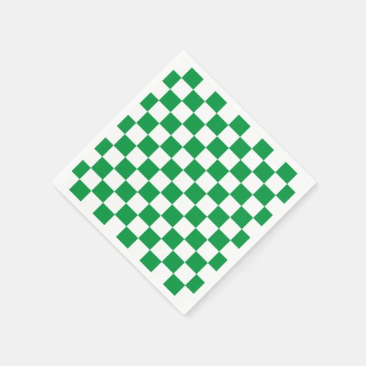 Green White Checkerboard Servet (Hoek)