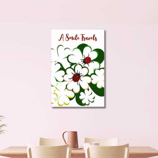 Green & White Clover Lady Bug een glimlach-reis Poster
