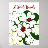 Green & White Clover Lady Bug een glimlach-reis Poster (Voorkant)
