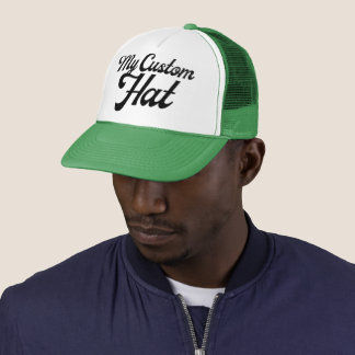 GREEN & WHITE Custom Trucker Hat Mesh Cap Blank Pet