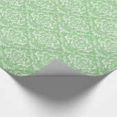 Green White Damask Pattern Cadeaupapier (Hoek)