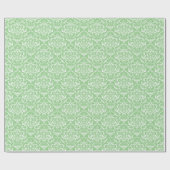Green White Damask Pattern Cadeaupapier (Vlak)