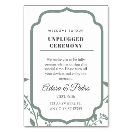 Green & White Elegant Wedding Kaart