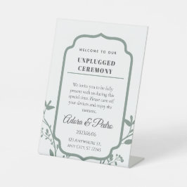 Green & White Elegant Wedding Pedestal Sign  Reclamebord Met Voetstuk
