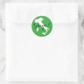 Green White en Black Italy Weddenschap Bedankt Ronde Sticker (Tas)