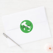 Green White en Black Italy Weddenschap Bedankt Ronde Sticker (Envelop)