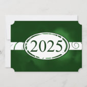 Green & White Floral Button 2025 Afstudeerfeest Kaart (Voorkant)
