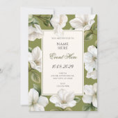 Green white Floral elegant  Kaart (Voorkant)