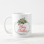 Green White Floral Merry Christmas Coffee Mug  Koffiemok (Links)