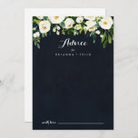 Green White Floral Royal Blue Calligraphy Wedding Advieskaart<br><div class="desc">Deze groene witte florale royal blue calligraphy bruiloft is perfect voor een ritueel huwelijk. Het ontwerp is voorzien van elegante waterverf witte pinda's met een groen blad op een donkerblauwe achtergrond. Deze kaarten zijn perfect voor een bruiloft, vrijgezellenfeest, baby shower, graduatiedag en nog veel meer. Pas de kaarten aan met...</div>