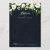 Green White Floral Royal Blue Calligraphy Wedding Advieskaart (Voorkant)