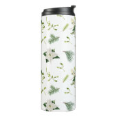 Green White Floral Soft and Stylish Thermosbeker (Gedraaid links)