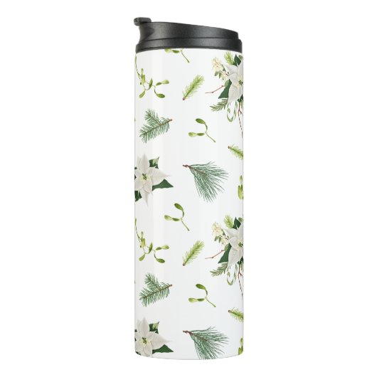 Green White Floral Soft and Stylish Thermosbeker (Geroteerd rechts)
