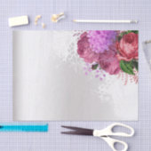 Green White Flower Pink Gray Silver Floral Tissuepapier (Craft)