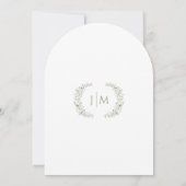 Green White Flowers Eucalyptus Rose Peony Wedding Kaart (Achterkant)