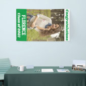 Green White Gefeliciteerd Afstuderen Spandoek (Beurs)