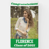 Green White Gefeliciteerd Afstuderen Spandoek (Verticaal)