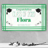 Green White Geometric Graduation Party Spandoek