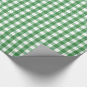 Green White Gingham Check Patroon Cadeaupapier (Hoek)