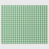 Green White Gingham Check Patroon Cadeaupapier (Vlak)