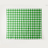 Green & White Gingham Check Tapestry Wandkleed (Voorkant (horizontaal))