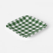 Green White Gingham Pattern Papieren Bordje (Gebogen)