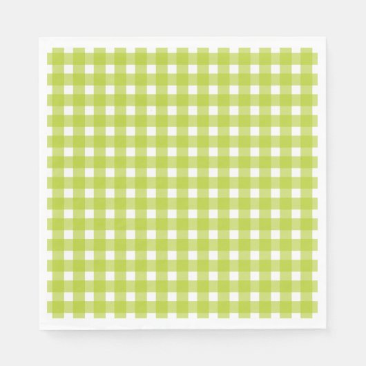 Green & White Gingham Plaid controleert huwelijksf Servet (Voorkant)