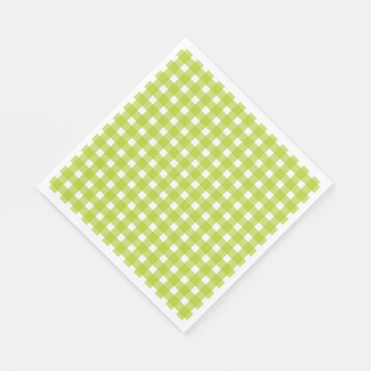 Green & White Gingham Plaid controleert huwelijksf Servet (Hoek)