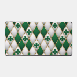 GREEN WHITE GOLD IRISH TUFTED LOOK SHAMROCKS BUREAUMAT