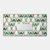 GREEN WHITE GOLD IRISH TUFTED LOOK SHAMROCKS BUREAUMAT (Keyboard & Muis)