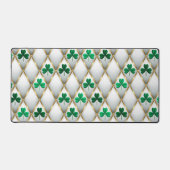 GREEN WHITE GOLD IRISH TUFTED LOOK SHAMROCKS BUREAUMAT (Voorkant)