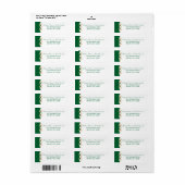 Green White Gold Scroll Return Address Label (Full Sheet)
