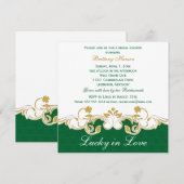 Green White Gold Scroll, Shamrocks Vrijgezellenfee Kaart (Voorkant / Achterkant)