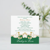 Green White Gold Scroll, Shamrocks Vrijgezellenfee Kaart (Staand voorkant)