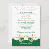 Green White Gold Scroll, Shamrocks Wedding Invite Kaart (Voorkant)