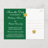 Green White Gold Scrolls Save the Date Briefkaart (Achterkant)