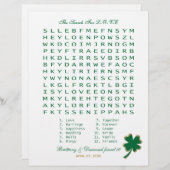 Green White Gold "Search for Love" Wordzoekgame (Voorkant / Achterkant)