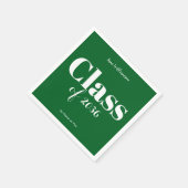 Green White Graduation Party Napkins Customizable Servet (Hoek)