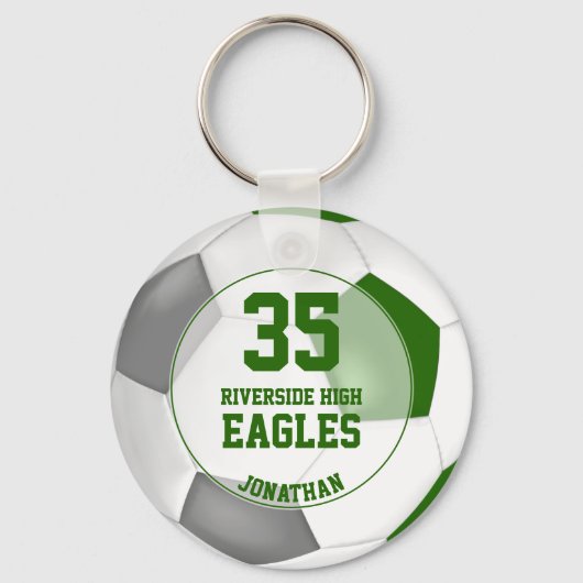 " green white grijy boys soccer team spirit " sleutelhanger (Voorkant)