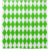 Green White Harlequin Diamonds Checkers Design  Douchegordijn (Voorkant)