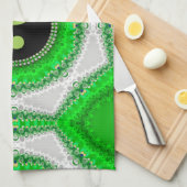 Green White Hexagon Swirl YinYang Kitchen Cloth Theedoek (Quarter Fold)